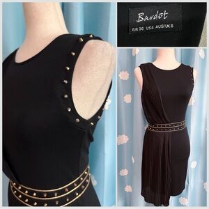 Bardot LbD with gold studs and draping
